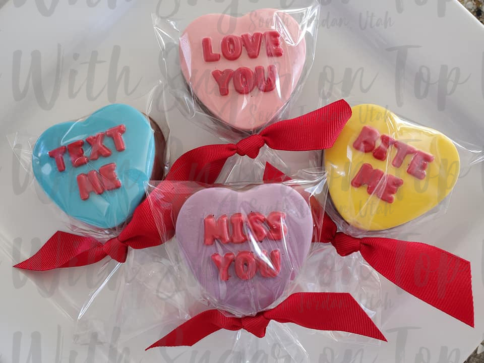 Valentine Chocolate Covered Double Stuff Oreo's, Dipped and Shaped - many flavor options!